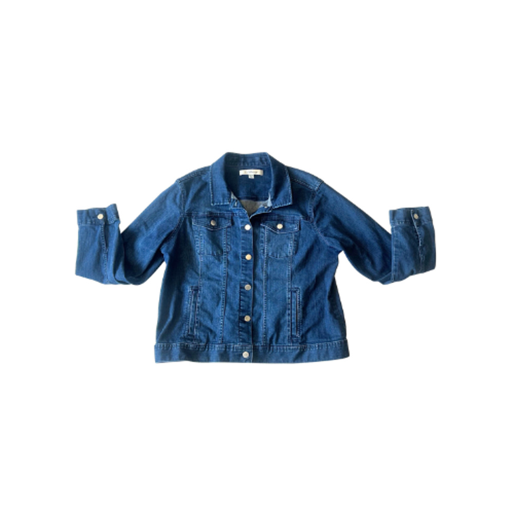 Croft & Barrow Denim Jacket Stretch Button Front Blue Women’s Size XL
